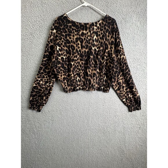 Jessica London Cardigan Womens 22/24 Brown Black Animal Print Button Down Stop - Picture 6 of 10